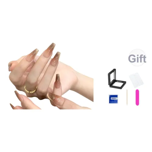 XNTX Кошачий глаз Французский Градиентный False Nail Короткий LADDER Прохладный Color Series Телесный Coquette