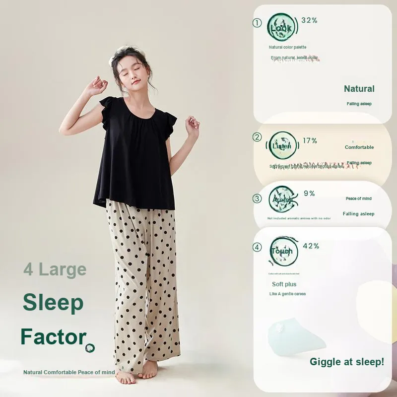 Aannsfam Pajama Set Women's Basic Black-2