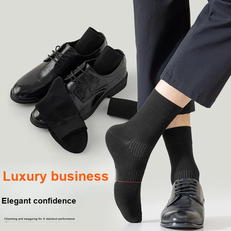 H YXIANG Mid Calf Socks Men's 5 Pack-3