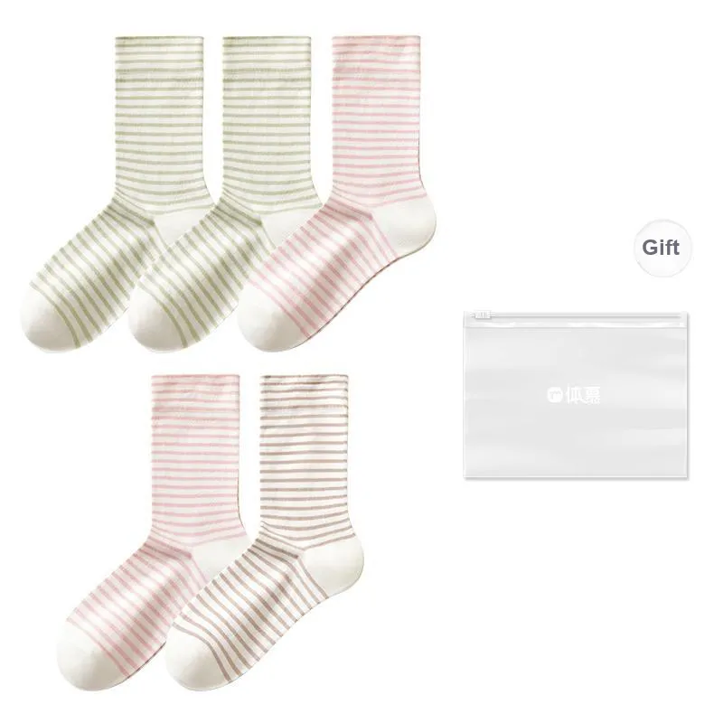 Temooues Knee-High Socks Women's Shopping Bag Combo Set-33