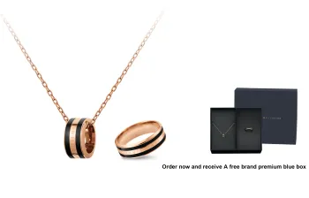 Daniel Wellington Alloy Necklaces Unisex Black Gold & Black Gold