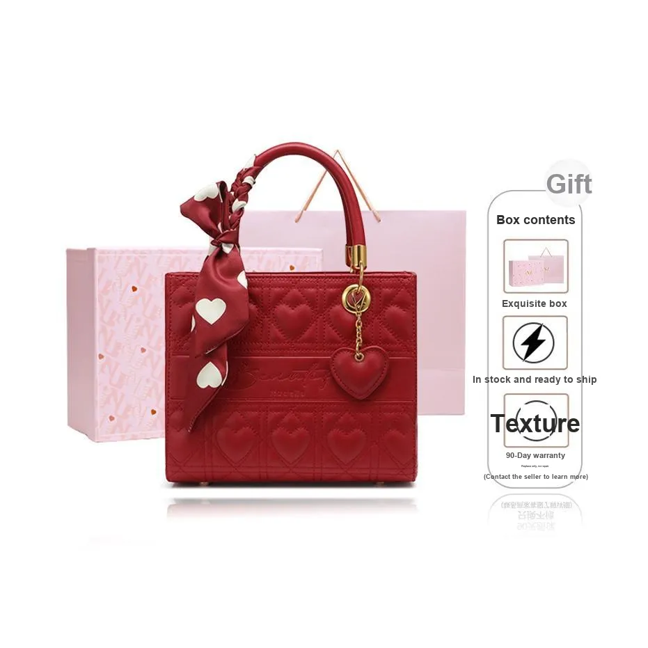 NUCELLE Synthetic Leather Red Wedding Bag Crossbody Handbag Women's Multicolor