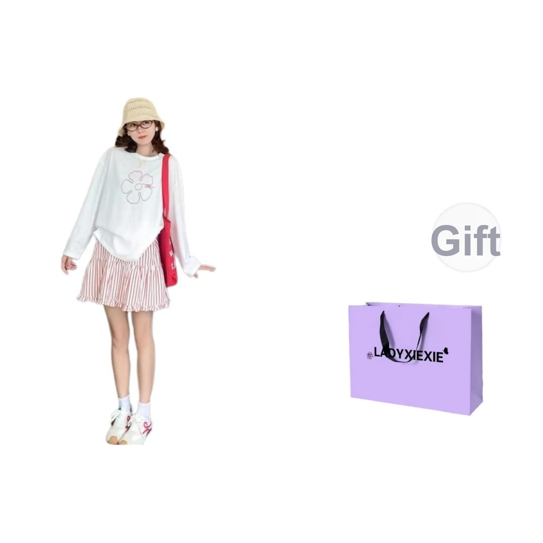 LADYXIEXIE Комплект с короткими рукавами рубашка женский