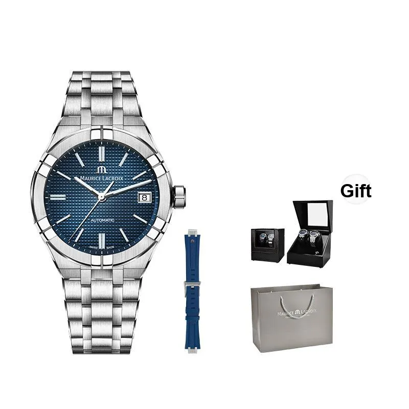 MAURICE LACROIX Automatic Mechanical Movement Men's Watches Watch Blue Dial Stainless Steel Watchband