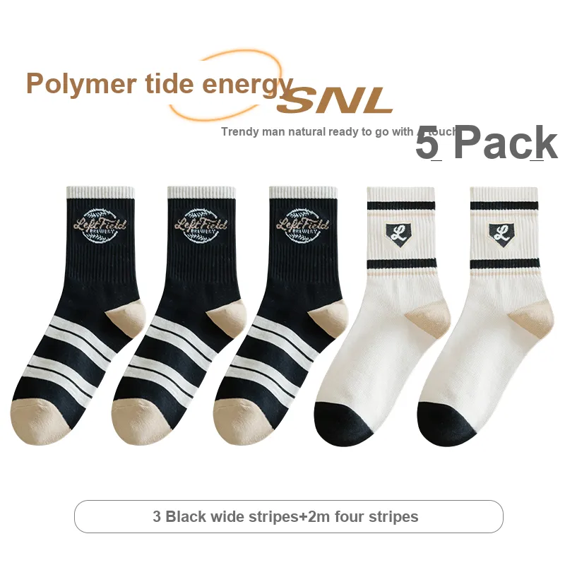 Lan Miao Mid Calf Socks Men's 5 Pack-5