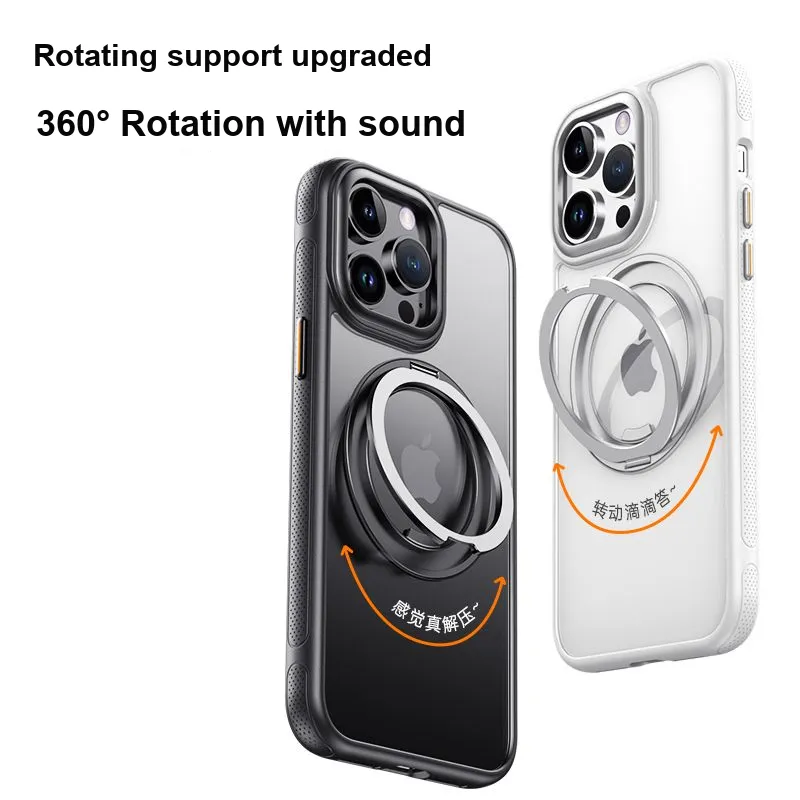 MOWEITU PC Material 360 Magnetic Stand Phone Cases Compatibility IPhone Apple 13/13 Pro/14/15/16 Solid Color-4