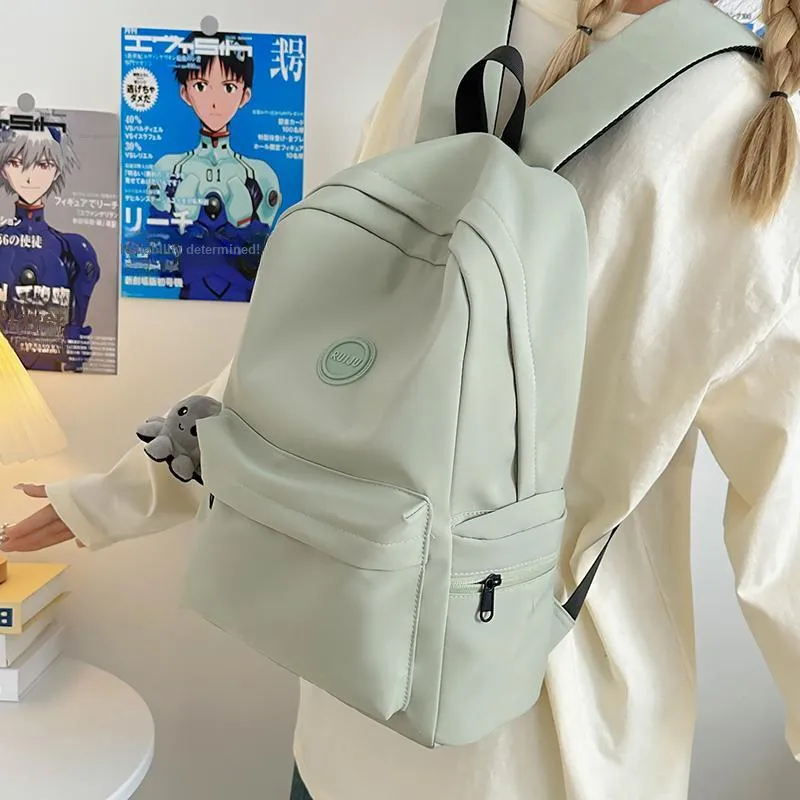 Single Warehouse Nylon Backpack Unisex White/Green/Brown/Black-7