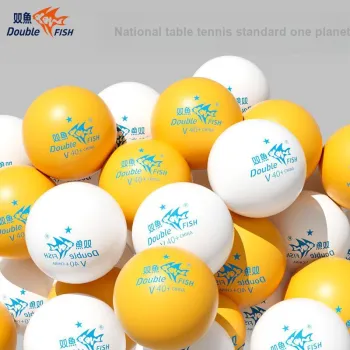DOUBLEFISH Table Tennis ABS Material Indoor And Outdoor Training Unisex 10 Pack Box Included Yellow/White