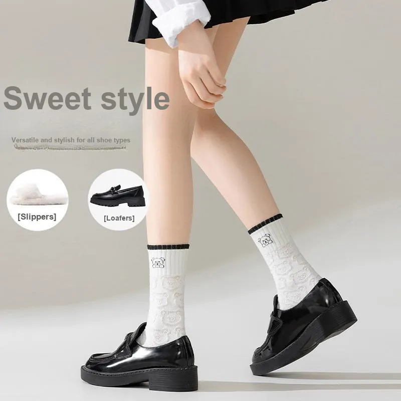 Lan Miao Mid Calf Socks Women's 5 Pack-10