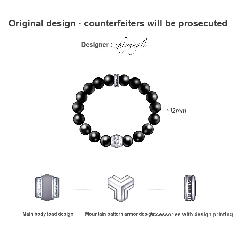 IDEAGEMER Agate Bracelets Men's-1