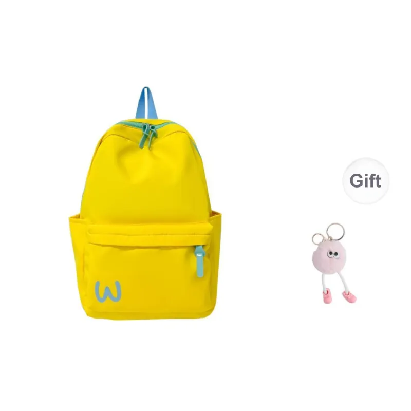 URBAN FOREST Composite Cloth Backpack Unisex Black/Pink/Bright Yellow/Lake Blue-11