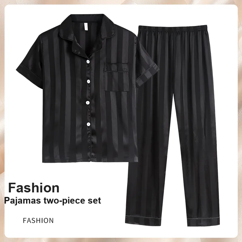 Qiao Ni Tong Pajama Set Men's Premium Black-3