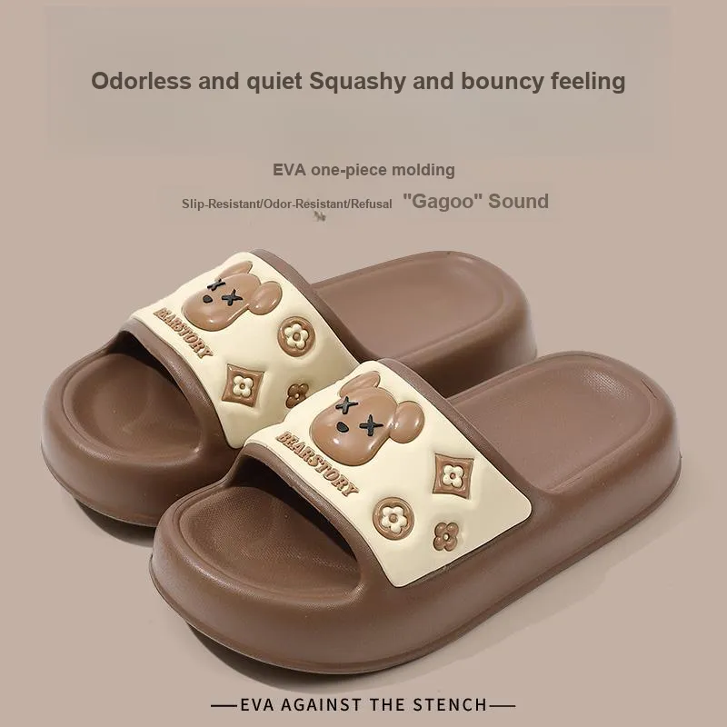 Foot Recreation Unisex Summer Home Slippers For Bathing, Slip Resistant, Platform Indoor Cute, Slippers-6