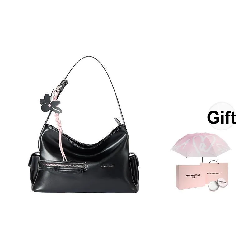 AMAZING SONG Cow Leather, Zip Closure Commute Date Casual Crossbody Bag, Shoulder Bag Women's Multicolor-31