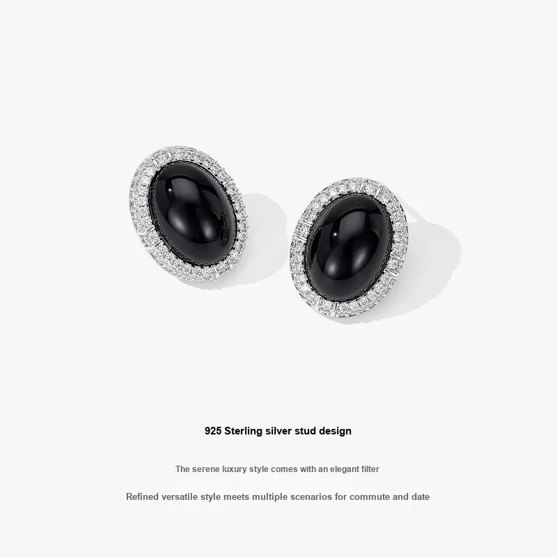 MCK 925 Silver Needles Stud Earrings Women's-4