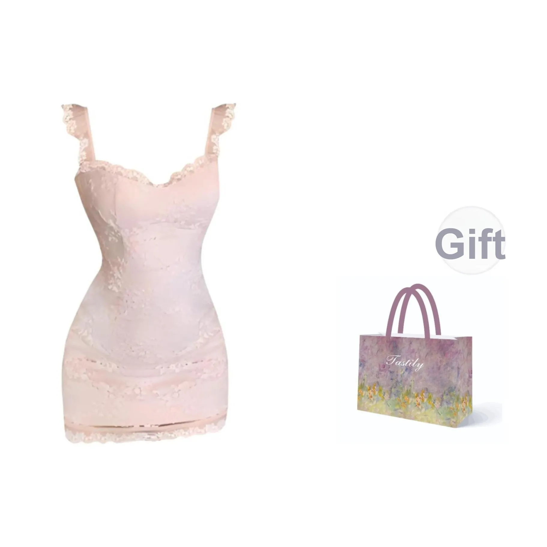 TASTILY Без рукавов Платье Женское Розовое