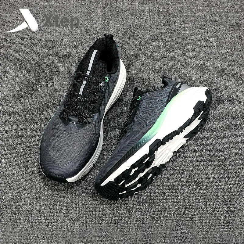 XTEP Kunwu Cushioning Breathable Low Top Running Shoes Men's Gray Black-10