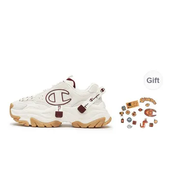 Champion Low Top Chunky Sneakers Unisex Milk White/College Red