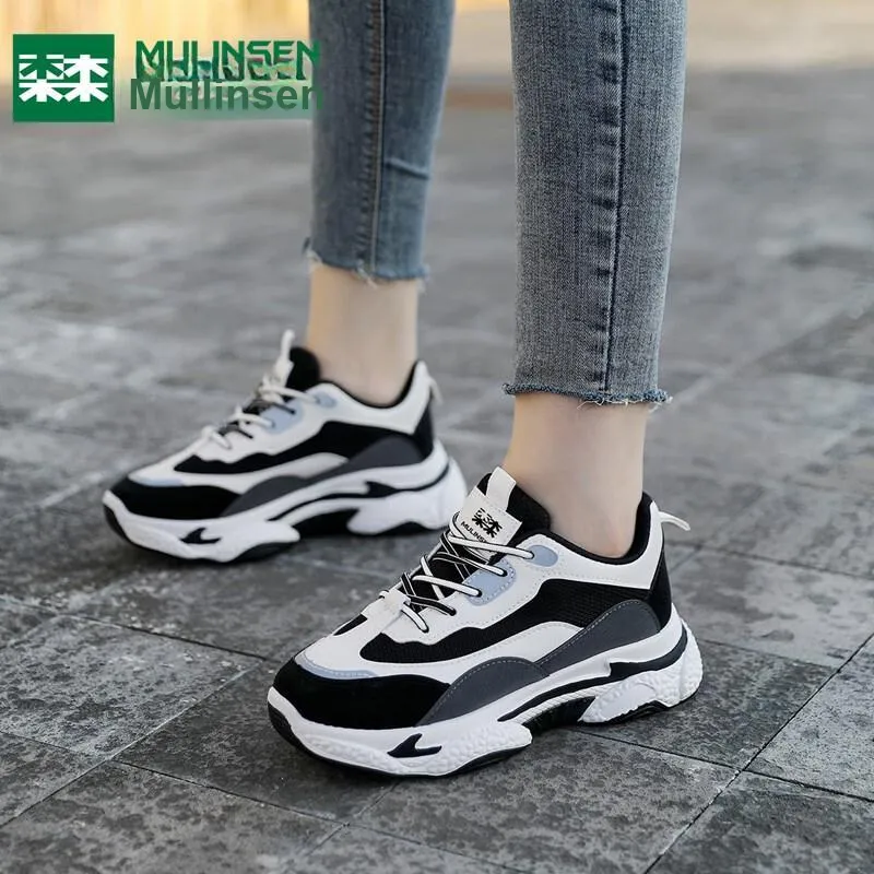 Mulinsen Comfortable And Versatile Height Increasing Slip-Resistant Chunky Sneakers Women's-2
