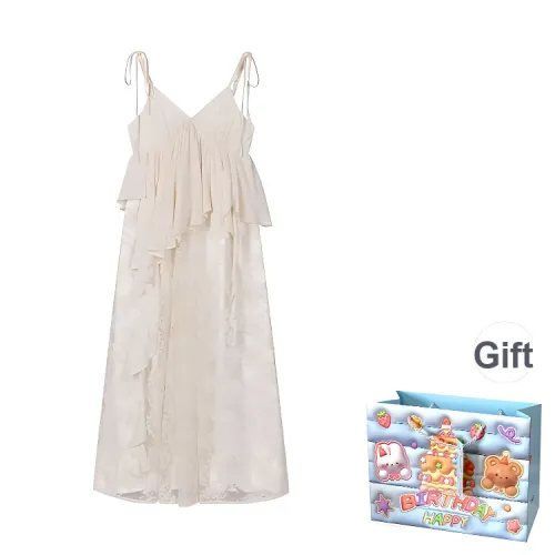QUIET ANGEL Slip Dresses Women's Apricot Shopping Bag