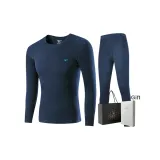 Men's Crew Neck Clothing Sets (Navy Blue) 100% cotton Antibacterial Soft/Shopping Bag Included