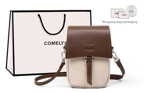 COMELY Crossbody Bags White & Coffee