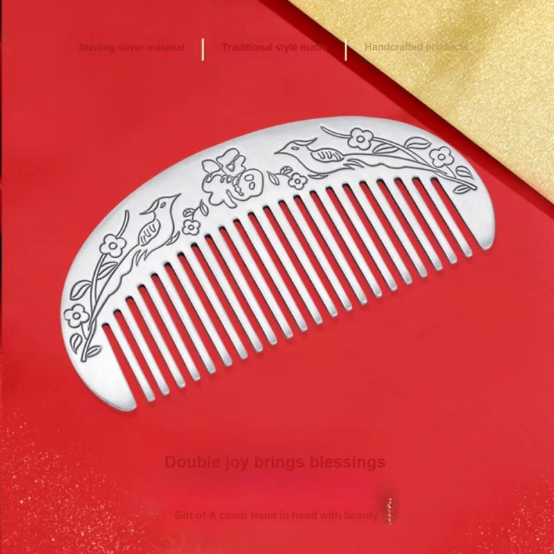 Yu Yin 999 Fine Silver Hair Comb Women's-1