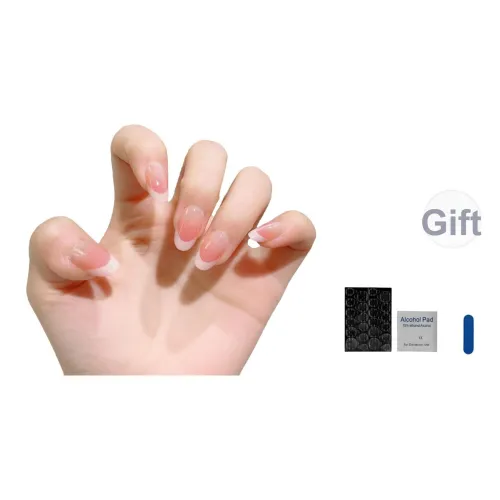 OUYUJI Ручной работы Готовый товар Съемный False Nail Миндаль MID Длина Овал Розовый Jump Цвет Coquette