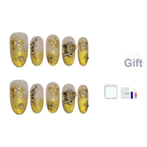 JINGCHANXUE Кончик пальца Люксовый стиль Блестящий Розовый Ромб False Nail Овал Флашер Градиентный Coquette 14 мм