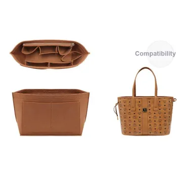 Felt Storage Lining Shoulder Strap Upcycled Accessories Bag Accessory Women's Brown