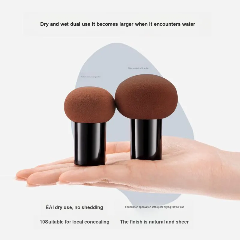 JINGLINGLONG Mushroom Powder Puff For Liquid Foundation Easy To Apply No Need For Powder 2 Pcs-2