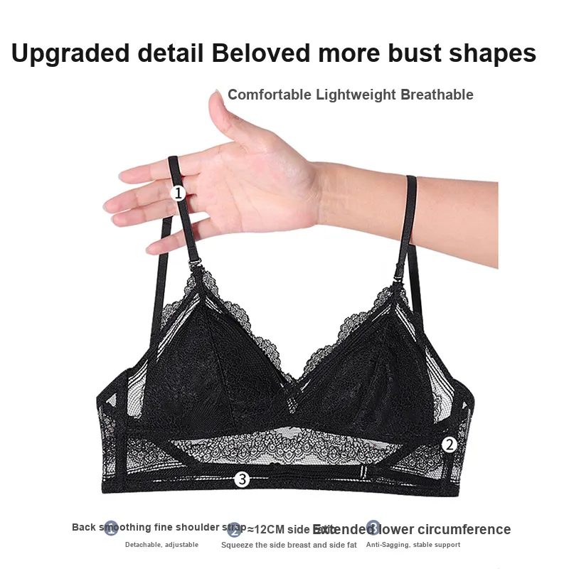 Flowers In Water Bra Women's Black-2