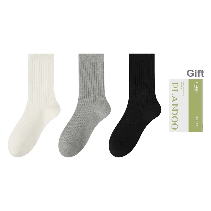 PLANDOO Mid Calf Socks Unisex Shopping Bag 3 Pack-9