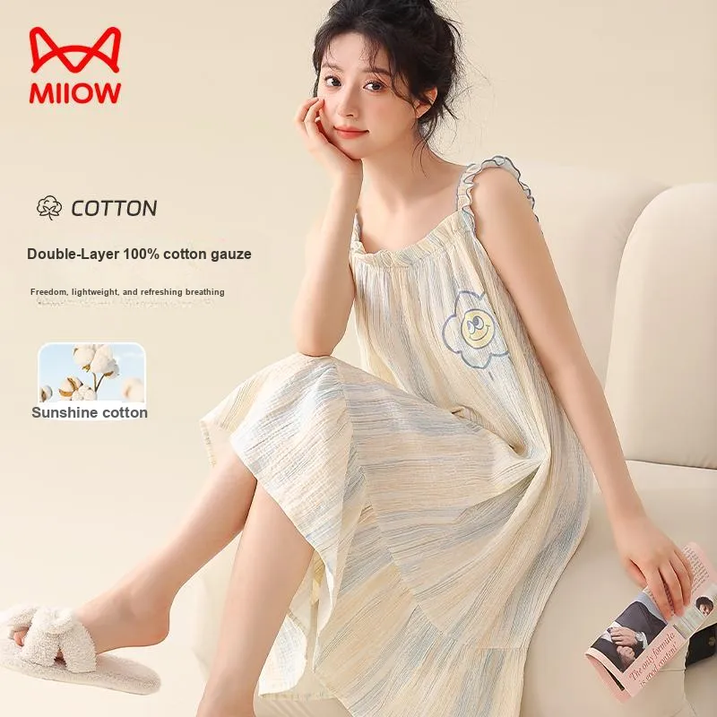 MIIOW Nightgown Women's Cream Apricot-2