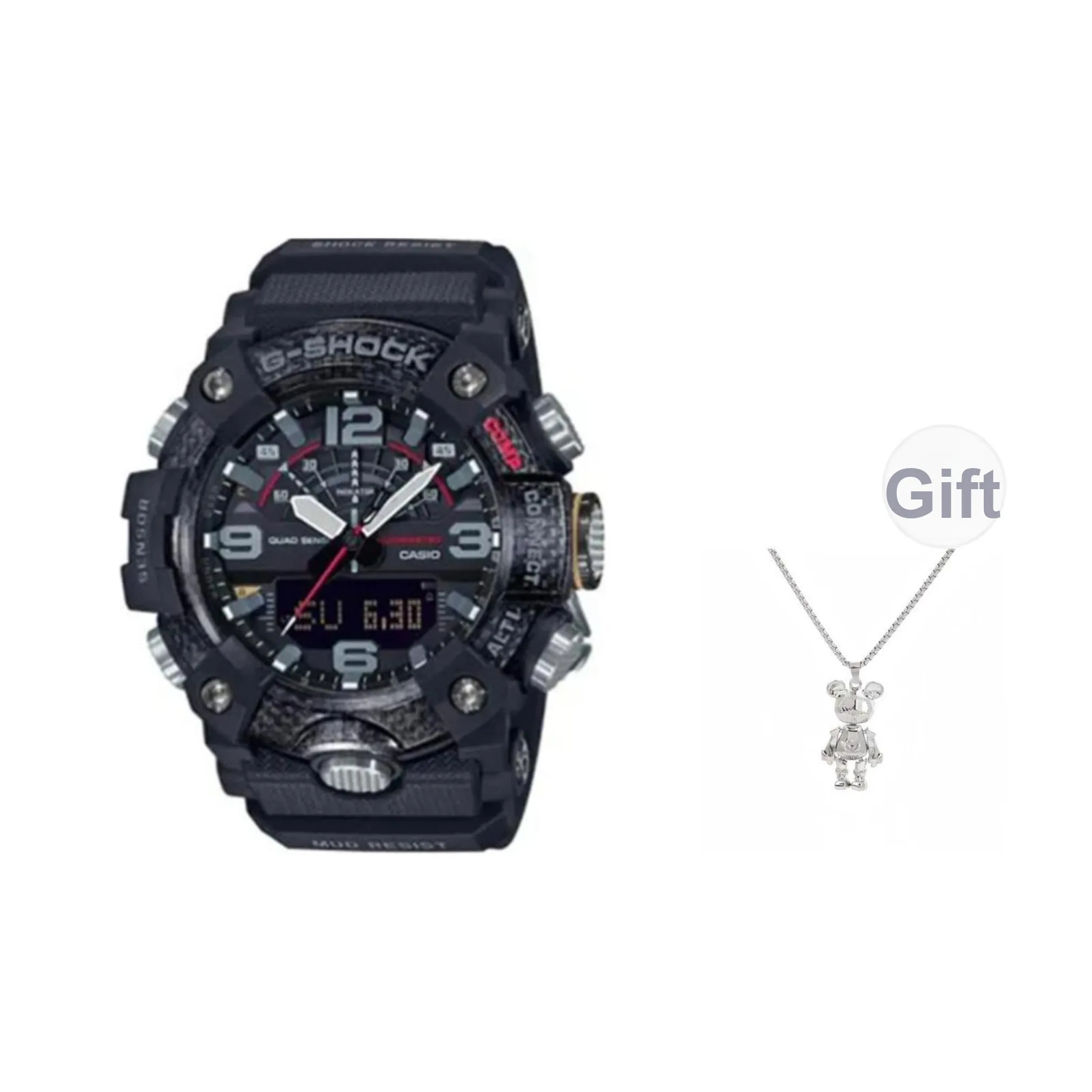 Шок Кварц Механизм Смола Ремешок Часы Унисекс Черный Циферблат