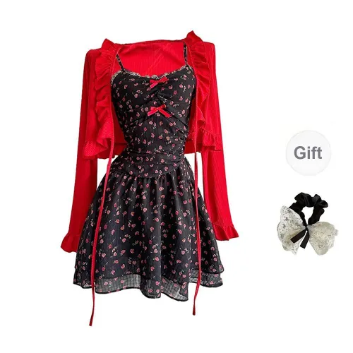 XUZINAI Two Piece Skirt Sets Women's Two Piece Set+Hair Tie Includes