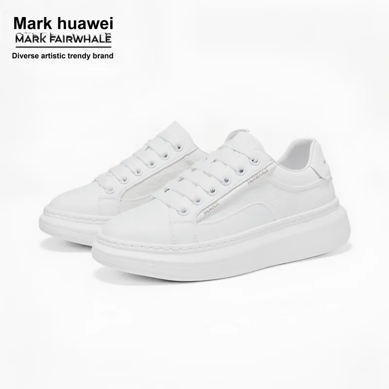 FAIRWHALE White Moonlight Collection Small White Shoes Low Top Minimalist Versatile Men's White-1