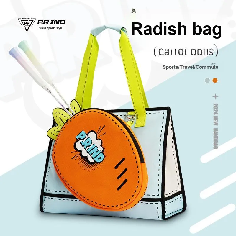 P.R IND x NANJINGLUOBO Badminton Racket Bags 2 Pcs Fashion Trend Shoulder Bag Orange Blue Unisex-9