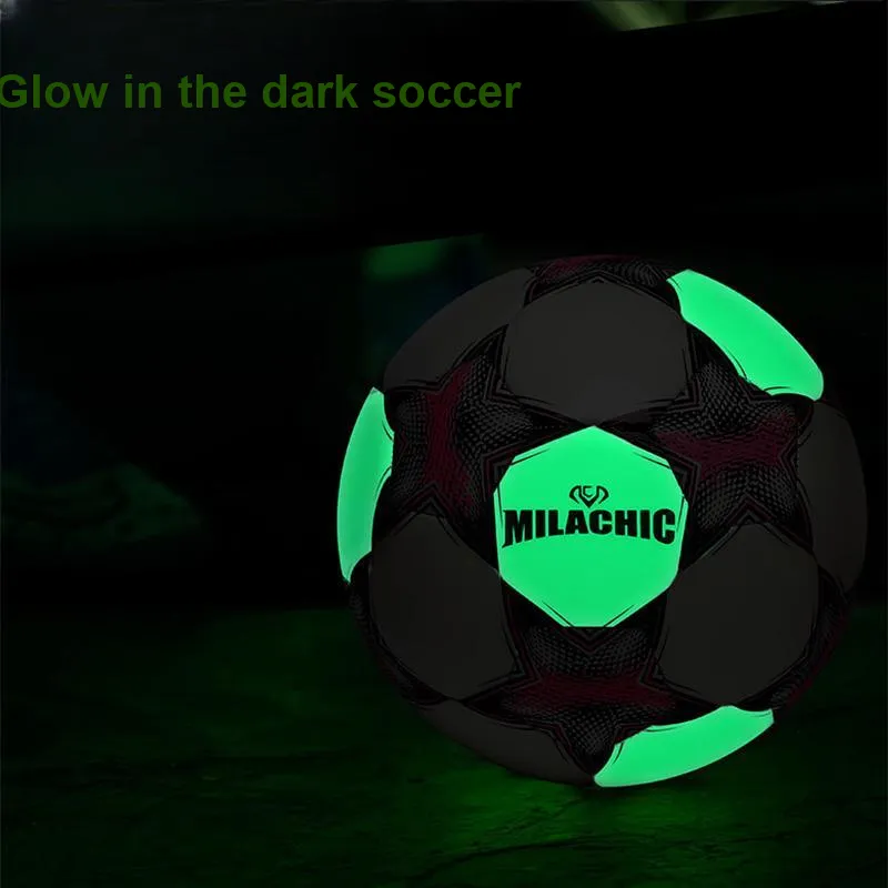 MILACHIC Size 4 Size 5 Soccer PU Machine Stitched Soccer Ball Unisex Black-1