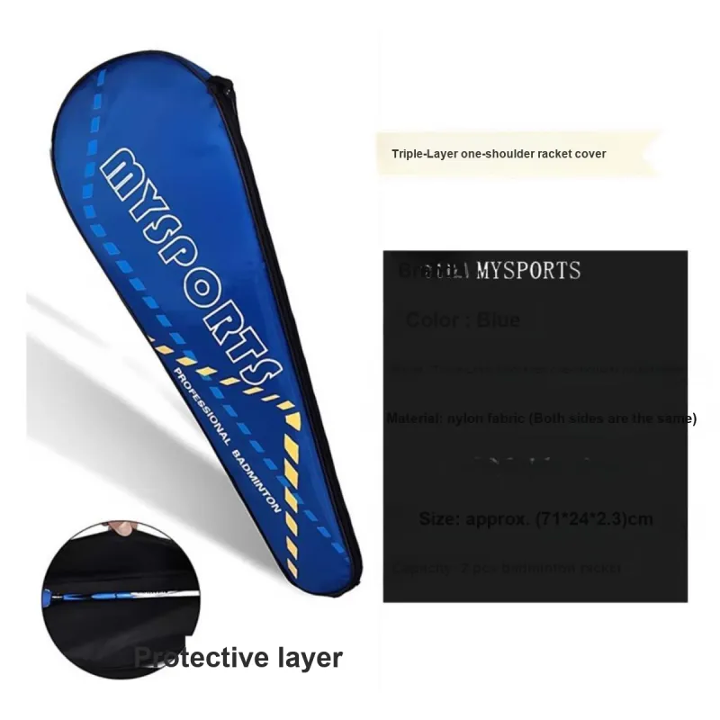 Mysports Badminton Racket Bags 2 Pcs Pack Sporty Style Shoulder Bag Unisex Sun Protection Insulation-12