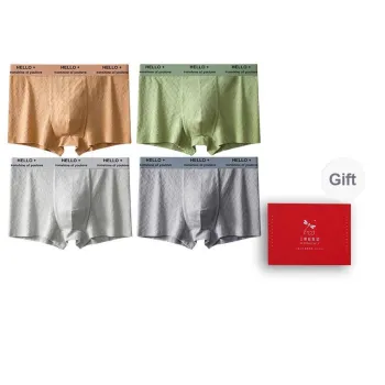 RED DRAGONFLY Cotton Panties Men's 4 Pack Gift Box Set