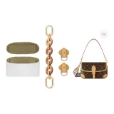 (LV Baguette Bag) DuPont Paper Liner+Brown Resin Four Pieces+Oval Abrasion-Resistant Buckle