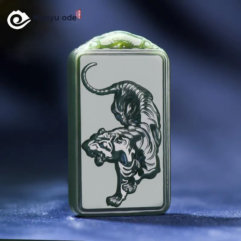 KUNYUYAO Hetian Jade Pendants Green Jade Unisex-11