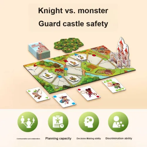 One Moment Pavilion Educational, Block Knight Team 1 4 Persons Team Collaboration, Logical Thinking Board Games