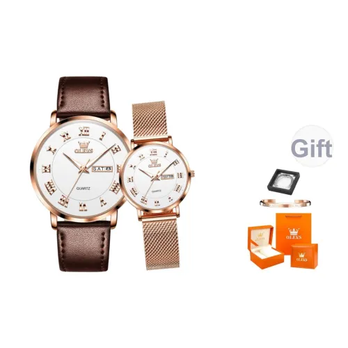 OLEVS Кварцевый механизм Часы Унисекс Белый циферблат