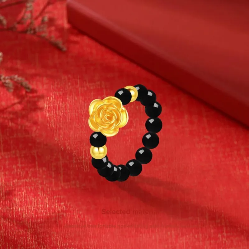 Master Kim Agate Gold Ring Unisex-3