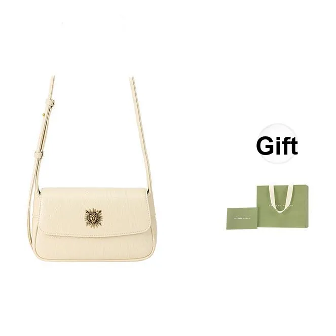 VANESSA HOGAN Корова Кожа Маленькая Квадратная Сумка Сумка через плечо Стандартная Женская Темно-Коричневый Розовый Экрю