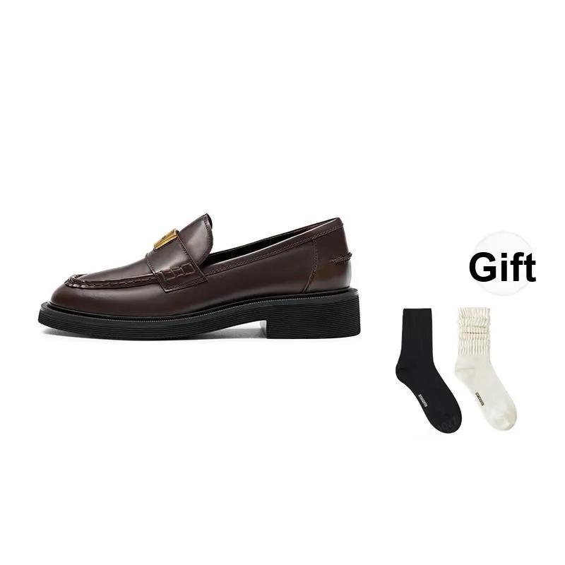 Staccato Small Gold Brick Jazz Loafers 3.5cm Women's-24