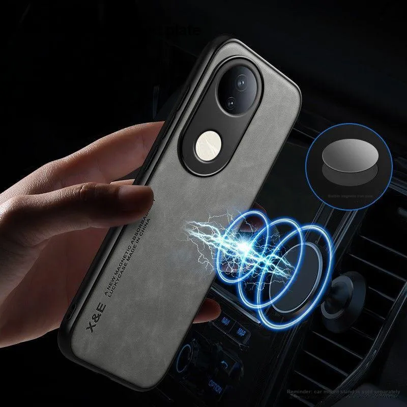 HUAZHONGBAO Leather Material Yangba Leather Magnetic Phone Cases Compatibility  Vivo S20/S19/S18/18 Pro/S17/S16-4