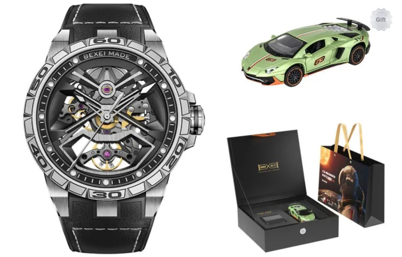 BEXEI The Wandering Earth Collaboration Mechanical Movement Watch Men's Watches Cut-Out Dial-0